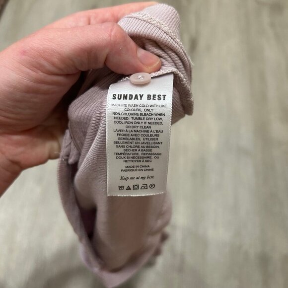 NWOT Aritzia Sunday Best Holly Button Crop Top Light Purple Women's Size Small - Picture 4 of 5